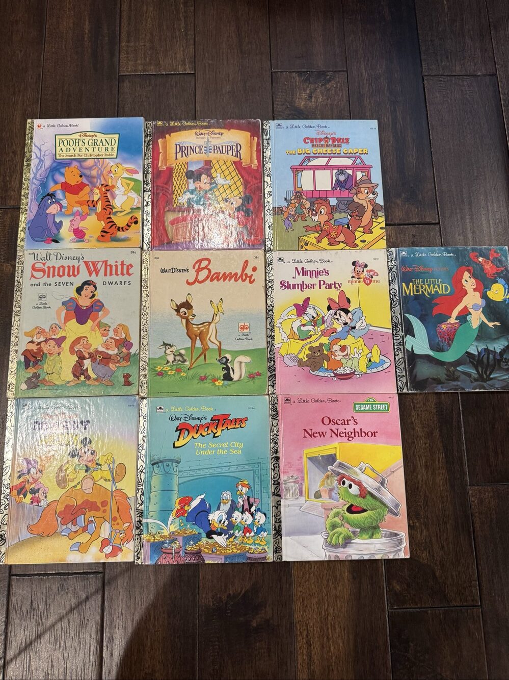 Vintage Little Golden Books Lot of 10 – Disney Sesame Street Mickey Pooh Bambi